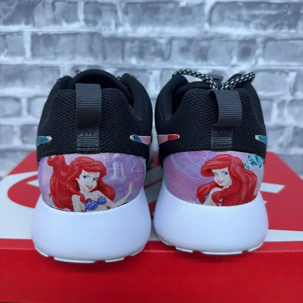 Nike Roshe One Black The Little Mermaid Custom 844994-002 Womens Size 6.5 New